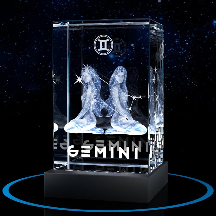 3D Crystal Gemini - A Spectacular Keepsake
