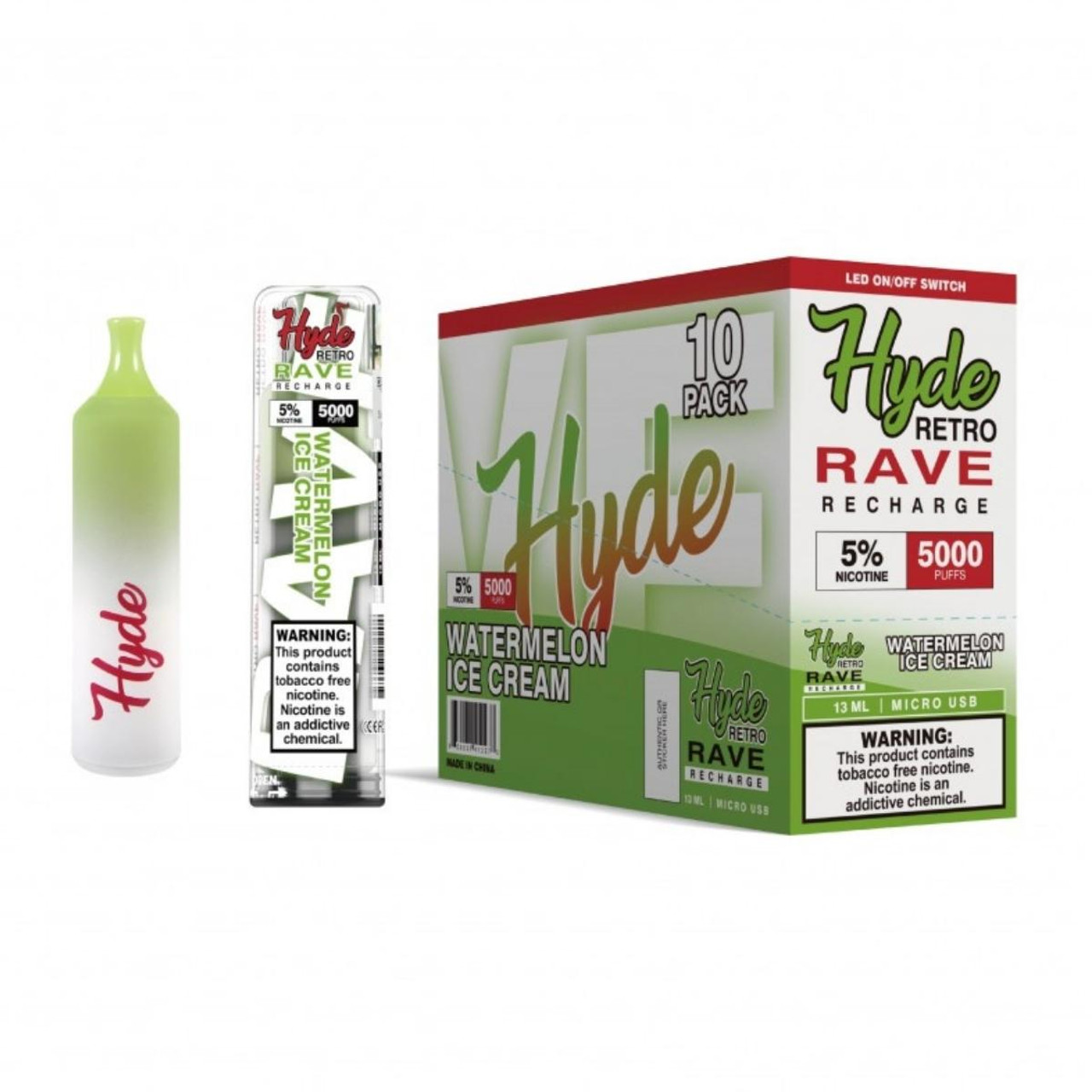Hyde Retro Rave Recharge Watermelon Ice Cream: A Refreshing Disposable Vape Review